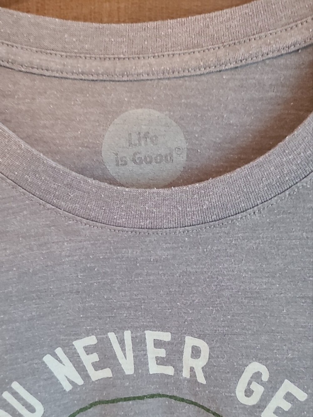 Life Is Good Gray Long Sleeve Tee with Green Nature Graphic - Picture 2 of 5